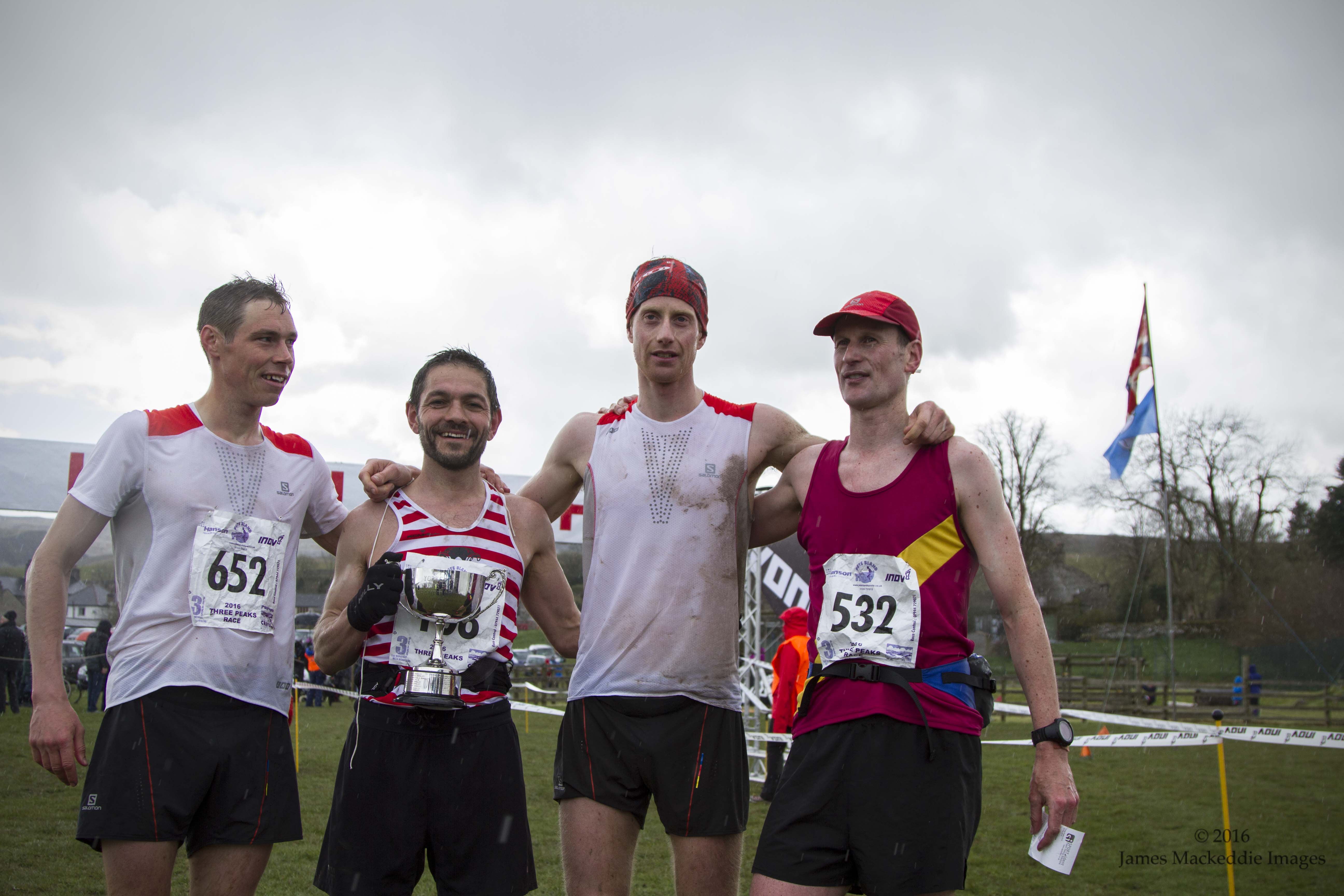 3 Peaks Fell Race Finish Ricky craig tom 