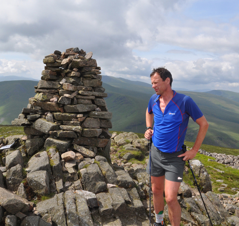 Steve Birkinshaw on Carrock Fell during his record breaking Wainwrights run 002