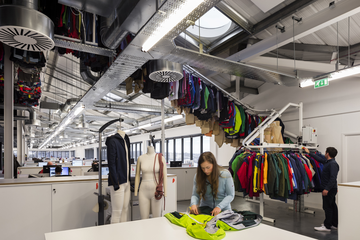 The product sky rail at Berghaus HQ