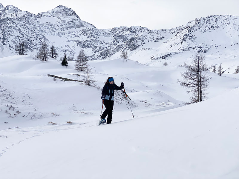 saas fee snowshoeing